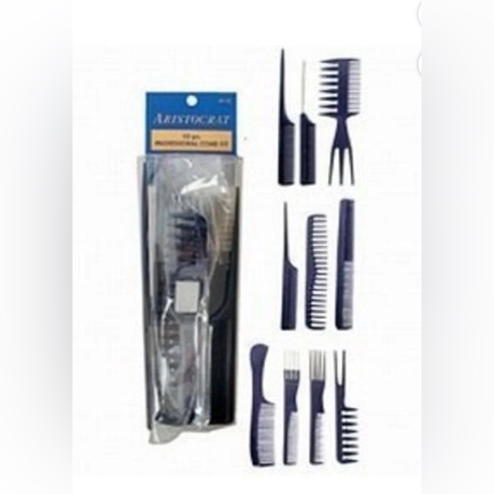 Artistic Professional Hair Styling 10 piece Comb Set - Black